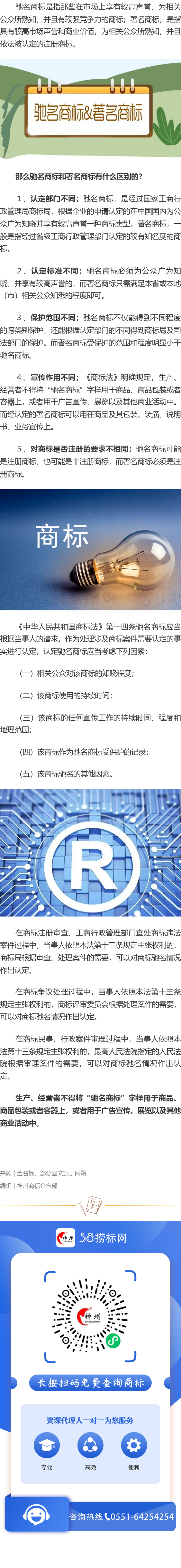 驰名商标与著名商标有什么区别?